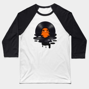 Vinyl LP Music Record Beach Sunset Orange Baseball T-Shirt